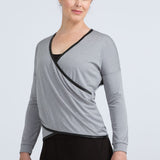 The Emily Wrap Top in Heather Grey